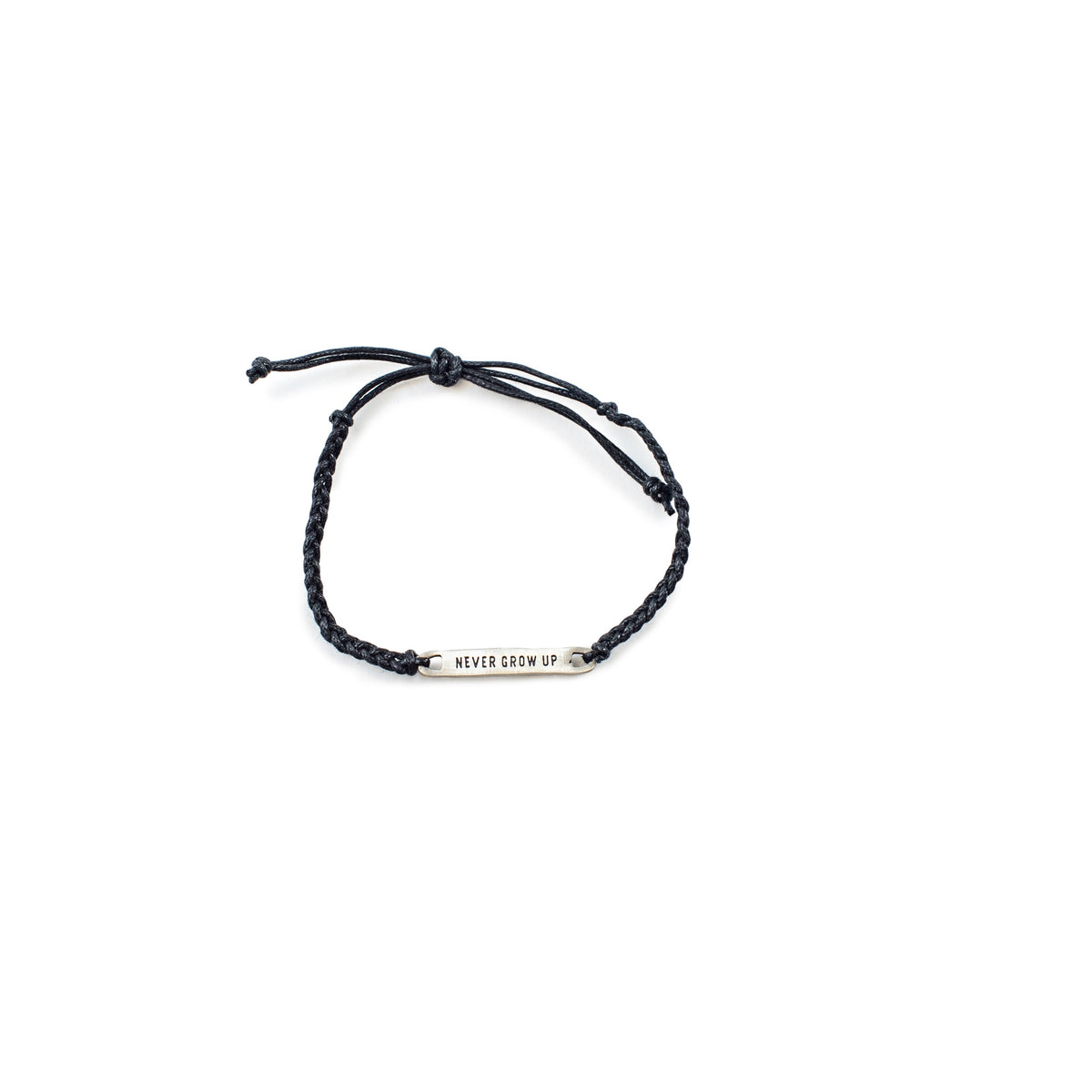 ***Silver Never Grow Up Braided Bracelet - Adjustable