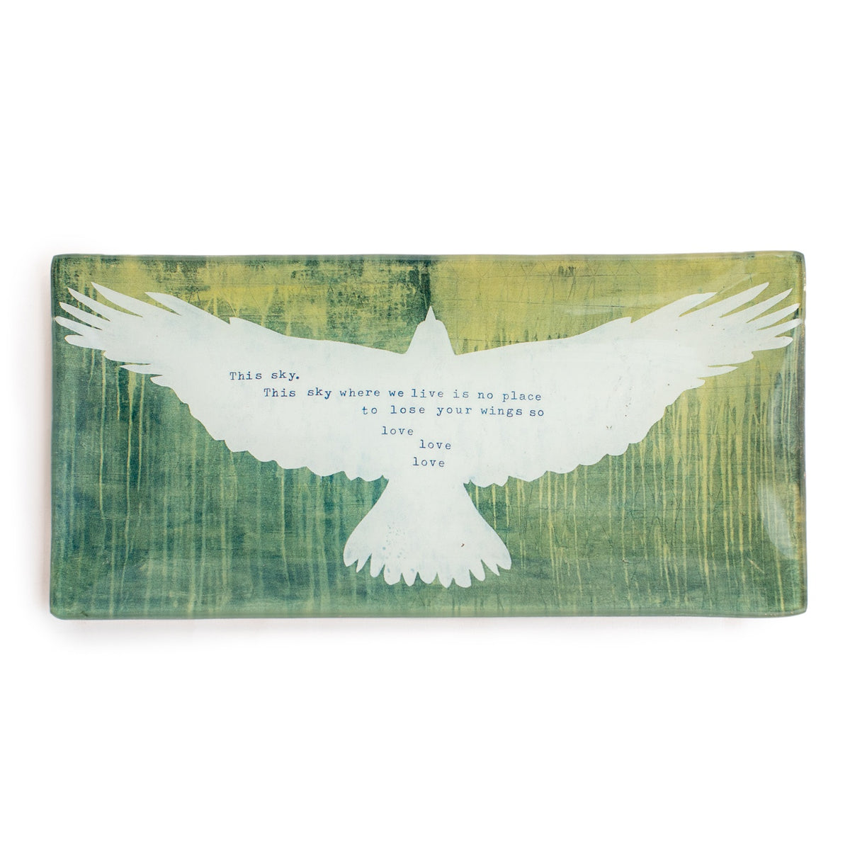 This Sky Hafiz Rectangular Decoupage Plate 8.5x4