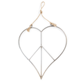 Hanging Metal & Jute Heart Peace Sign - 36x36