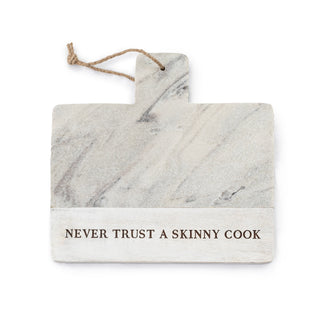 Never Trust A Skinny Cook Marble and Wood Cutting/Serving Board 12" x 12" x 0.6"