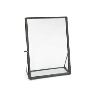 Vertical Floating Glass Frame with Glass Stand 5" x 7"
