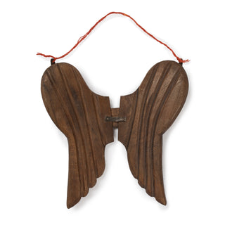 Hand Carved Wood Angel Wings - 9.25" x 9.25"