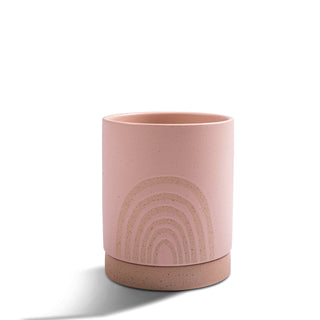 ***Pale Pink Rainbow Planter with Saucer 7" x 5.5"