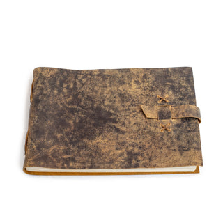 Brown Distressed Leather Journal / Guest Book Brown 14" x 10"
