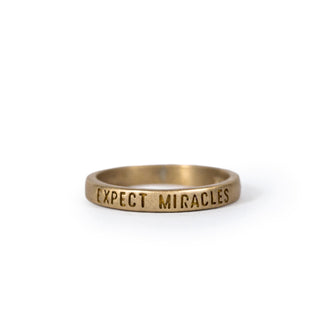 ***Brass Expect Miracles Ring - Brass