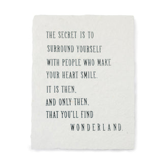 The Secret Is (Alice In Wonderland) Handmade Paper Print 12" x 16"