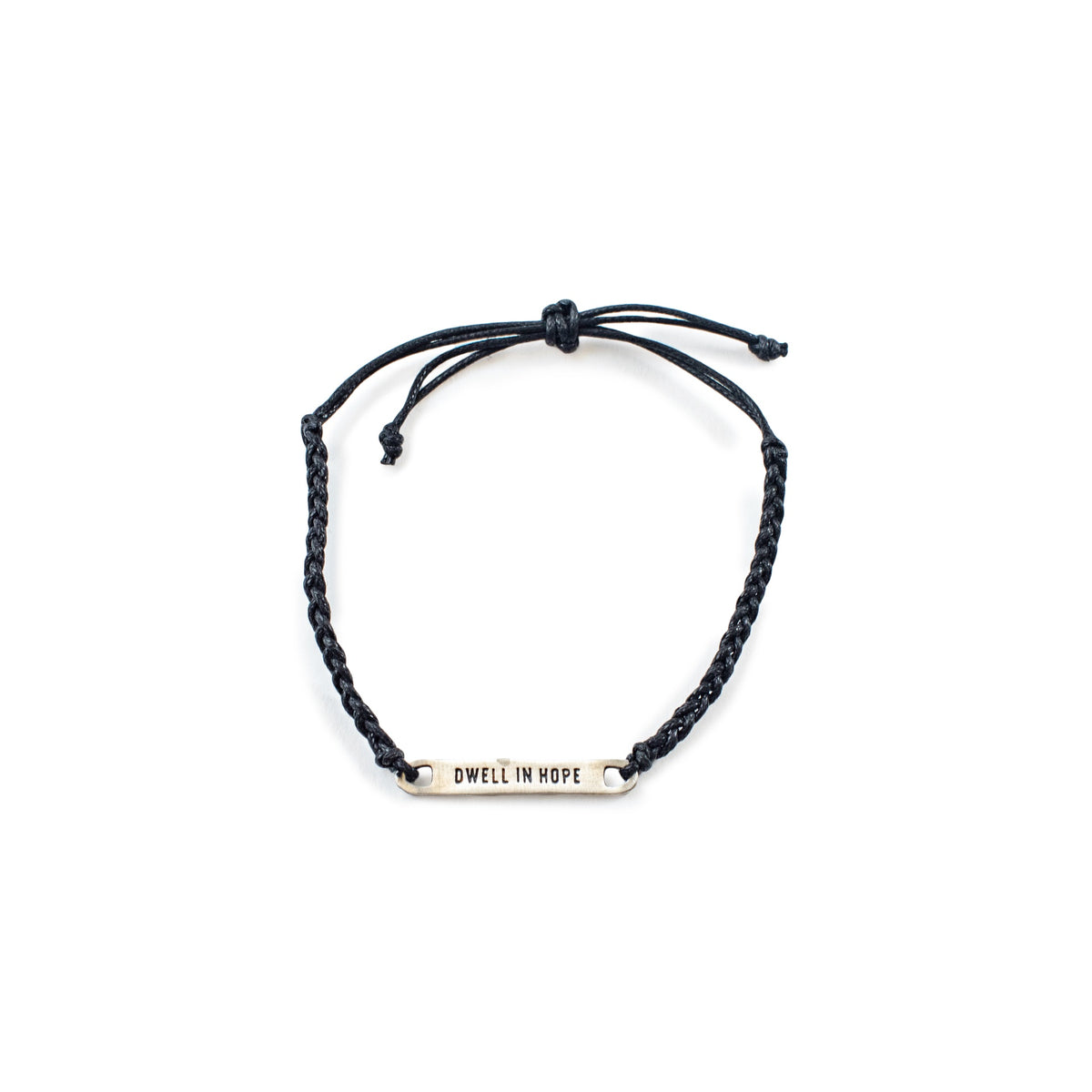 ***Silver Dwell In Hope Braided Bracelet - Adjustable