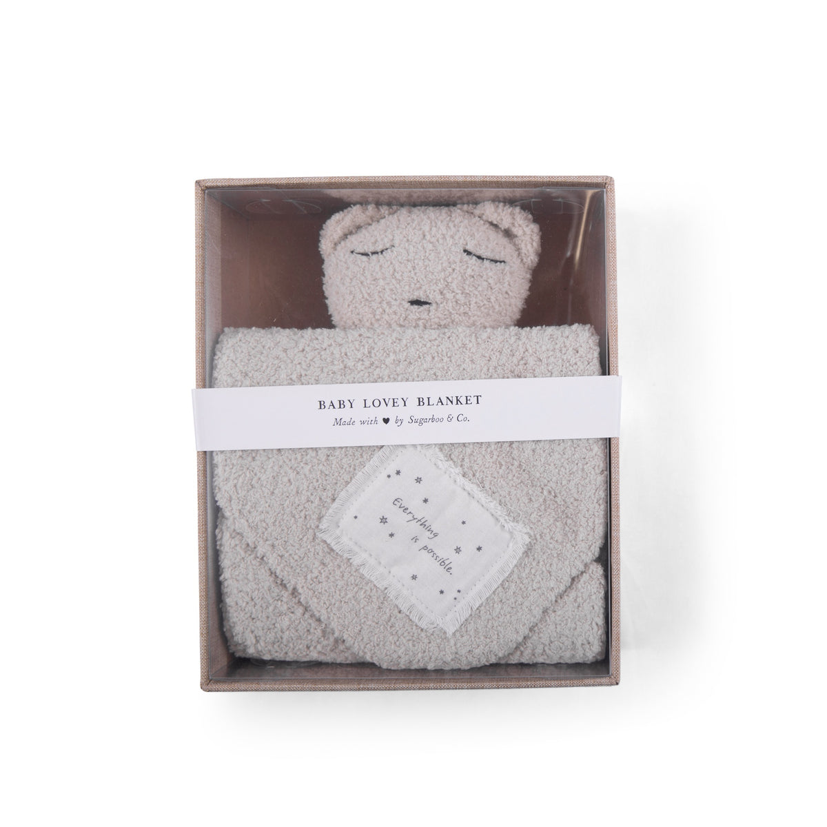 Everything iIs Possible Bear Baby Lovey Blanket