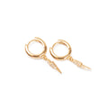 ***Gold Plated Lightning Charm Huggie Earrings