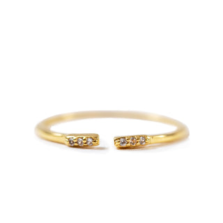 ***Gold Plated White Topaz Pave Split Ring