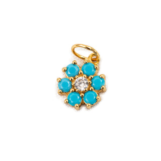 Turquoise Flower Charm