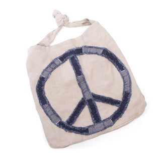 Stitched Peace Sign Messenger Bag 21.5" x 18.5"