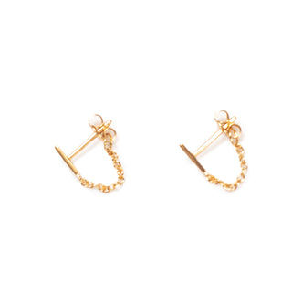 Gold Plated Bar Chain Studs