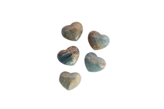 Blue Aragonite Mini Stone Heart - Set of 6 (RETAIL ONLY)